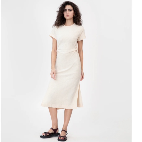 223. TANYA TAYLOR Short Sleeve Aurora Creme Midi Dress NWT Small $295 - Picture 1 of 5